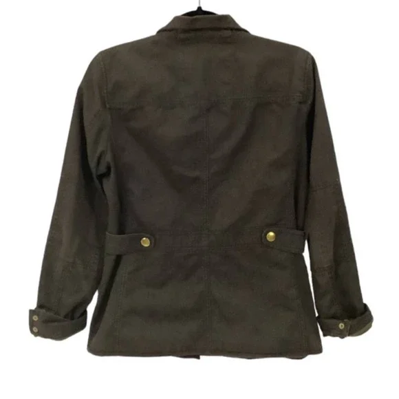 J. Crew Brown With Gold Hardware Size Small Women Relaxed Boyfriend Field Jacket - Picture 8 of 12